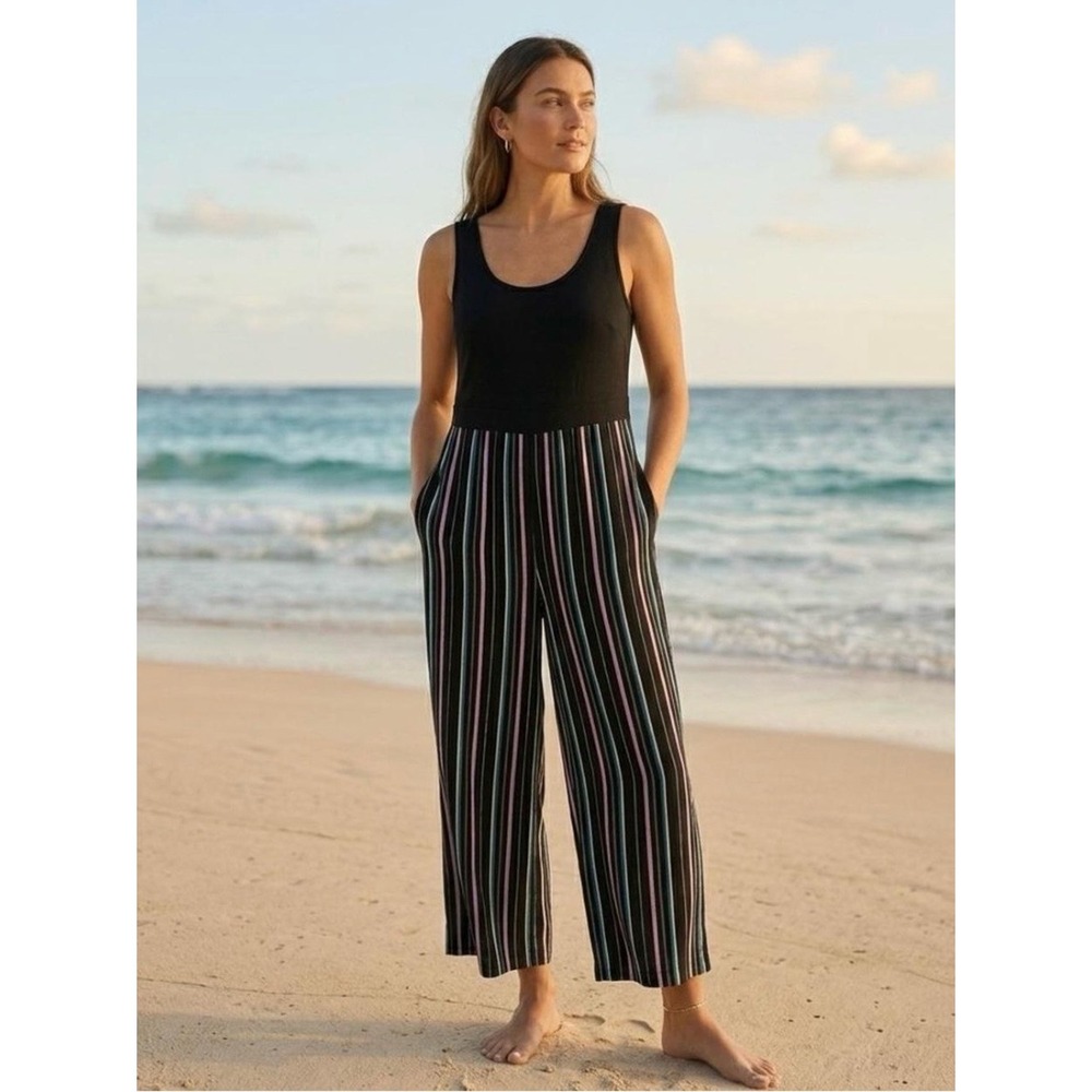 torrid Black Tank Jumpsuit with Multicolor Stripe Detail Size 3 3X NWT